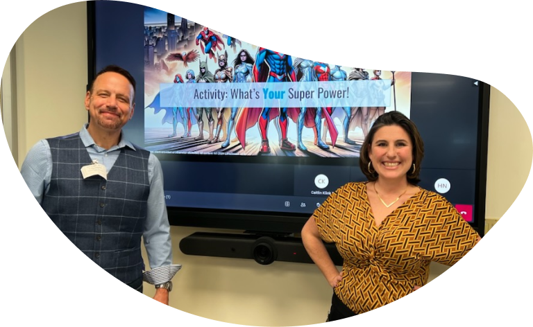 John and Caitlin discussing superpowers